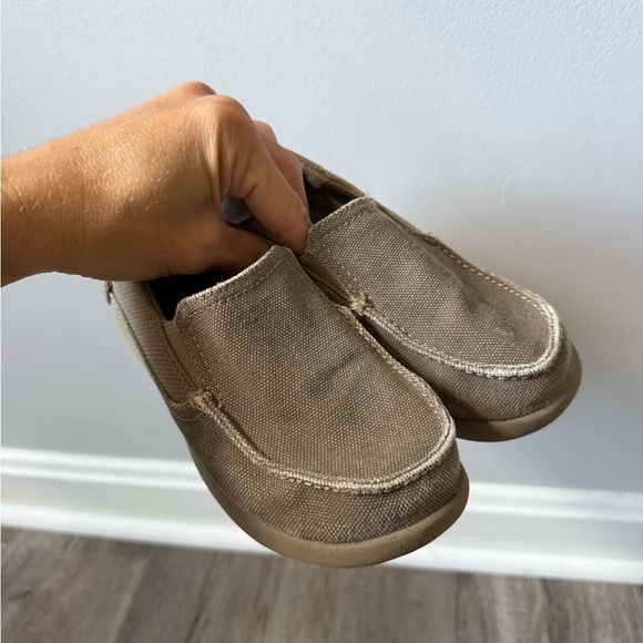 Crocs Santa Cruz Loafers Canvas Slip On Shoes Kids Toddlers Beige Tan Size 12 - Picture 10 of 11